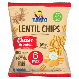 Tayto Lentil Chips Cheese & Onion 6x20g Image