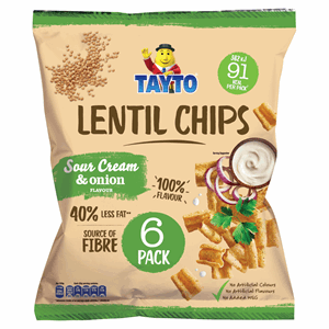 Tayto Lentil Chips Sour Cream & Onion Flavour 6 x 20g Image