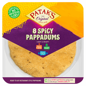 Pataks Pappadums Spicy Ready To Eat 60g Image