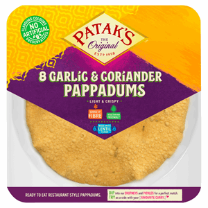 Pataks Pappadums Garlic & Coriander 60g Image