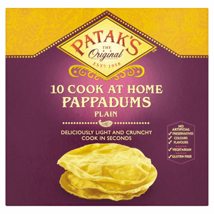 Patak's The Original 10 Cook at Home Pappadums Plain 100g Image