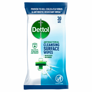 Dettol 30 Antibacterial Cleansing Surface Wipes Large Image