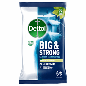 Dettol Antibacterial Big & Strong Bathroom Wipes 25 Wipes Image