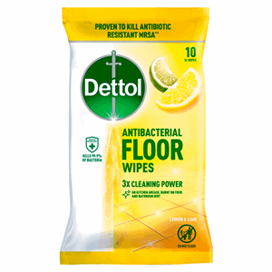 Dettol 10 Antibacterial Floor Wipes Lemon & Lime XL Image
