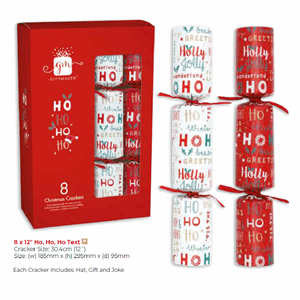 Crackers Ho Ho Ho Text 8x12inch Image
