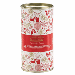 Farmhouse Biscuits Festive Christmas Tube With Spiced Ginger Biscuits 100g Image