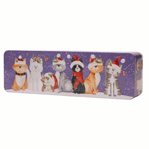 Farmhouse Biscuits Christmas Cat Stem Ginger Tin 225g Image