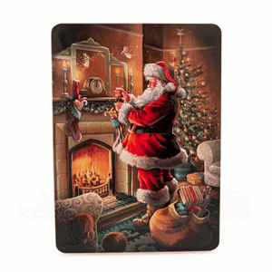 Grandma Wild's Embossed Santa By The Fire Tin (Stem Ginger & Lemon, Clotted Cream Chocolate Chip Shortbread Biscuits) 400g Image