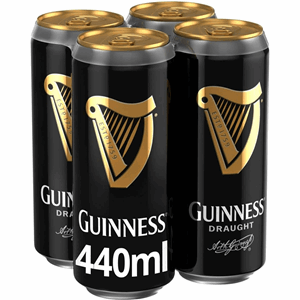 Guinness Draught Stout Beer 4 x 440ml Can Image