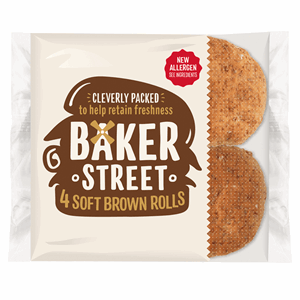 Baker Street 4 Soft Brown Bread Rolls Image