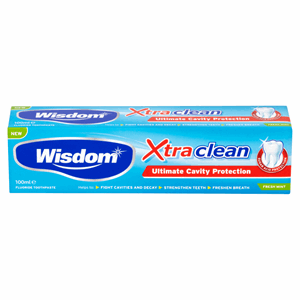 Wisdom Xtra Clean Ultimate Cavity Protection Fresh Mint Fluoride Toothpaste 100ml Image