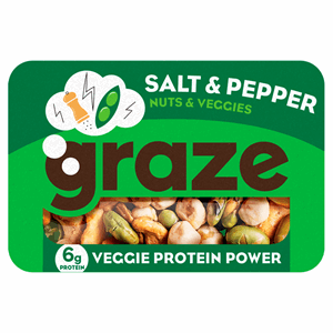 Graze Protein Power Snack Mix, Salt & Pepper Protein Nuts & Veggie 28g Image