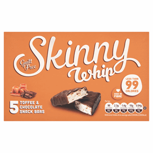 Skinny Whip Toffee & Chocolate Snack Bars 5 x 25g Image