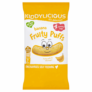 Kiddylicious Banana Fruity Puffs 4x10g (40g) Image