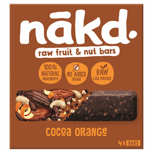 Nakd Raw Cocoa Orange Bars 4x35g Image