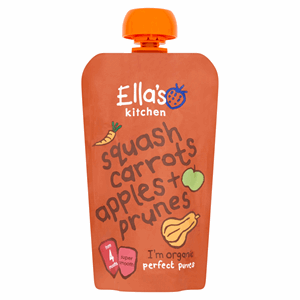 Ella's Kitchen Organic Butternut Squash Carrots Apples + Prunes Pouch 4M+ 120g Image