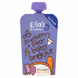 Ella's Kitchen Organic Blueberry and Pear Baby Brekkie Pouch 6+ Months 100g Image