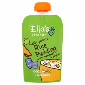 Ella's Kitchen Organic Rice Pudding with Mangoes and Apples Baby Pouch 7+ Months 80g Image