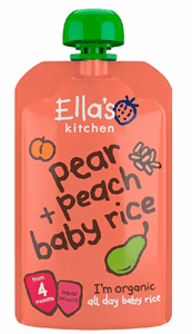 Ella's Kitchen Pear & Peach Baby Rice 4+ Months (120 g) Image