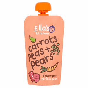 Ella's Kitchen Organic Carrots, Peas and Pears Baby Pouch 4+ Months 120g Image