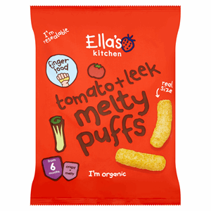 Ella's Kitchen Organic Tomato and Leek Melty Puffs Baby Snack 6+ Months 20g Image