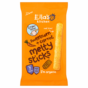 Ella's Kitchen Organic Sweetcorn + Carrot Melty Sticks from 7 Months 16g Image