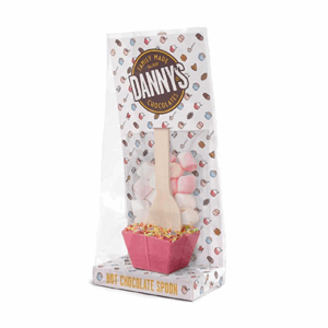 Danny's Chocolates Hot Chocolate Spoons Pink With Sprinkles & Mallows  4x50g Image