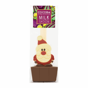 Cocoba Christmas Santa Milk Chocolate Hot Chocolate Spoon 50g Image