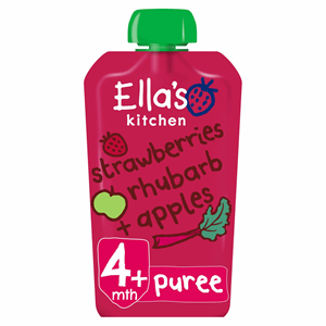 Ella's Kitchen Organic Strawberries, Rhubarb and Apples Baby Pouch 4+ Months 120g Image