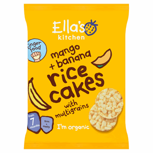 Ella's Kitchen Organic Mango and Banana Rice Cakes Baby Snack 7+ Months 40g Image