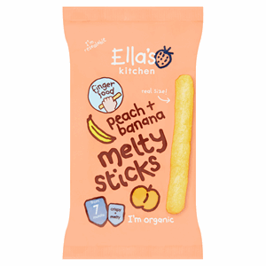 Ella'S Kitchen Organic Peach And Banana Melty Sticks Baby Snack 7+ Months 16G Image