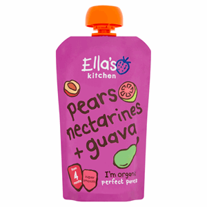 Ella's Kitchen Organic Pears, Nectarines and Guava Baby Pouch 4+ Months 120g Image