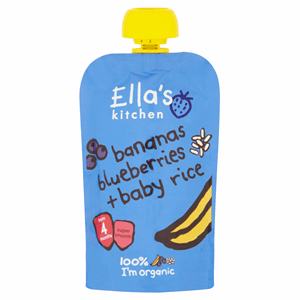 Ella's Kitchen Bananas, Blueberries + Baby Rice from 4 Months 120g Image