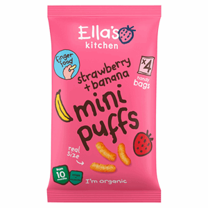 Ellas Strawberry & Banana Mini Puffs 10+months 4x8g Image