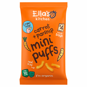 Ella's Kitchen Organic Carrot and Parsnips Mini Puffs 10+ Months 4 x 8g (32g) Image