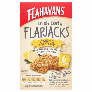 Flahavan's Irish Oaty Flapjacks Lemon & Poppyseed 6 x 40g Image