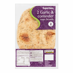 SuperValu Large Garlic & Corriander Naan 2 Pack (260 g) Image