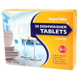 SuperValu 5 in 1 Lemon Dishwasher Tablets 600g Image