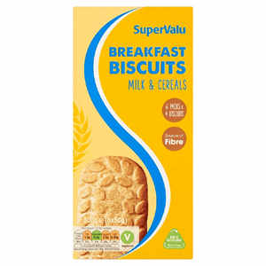 SuperValu Breakfast Biscuits Milk & Cereal Bars 6 x 4 Piece Pack 300g Image