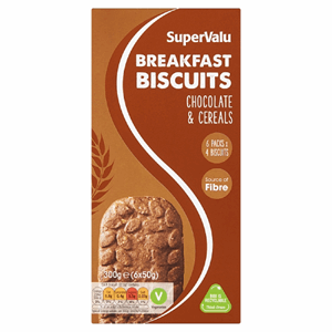 SuperValu Breakfast Biscuits Chocolate & Cereal Bars 6 x 4 Piece Pack 300g Image
