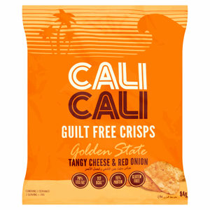 Cali Cali Guilt Free Crisps Golden State Tangy Cheese & Red Onion 84g Image
