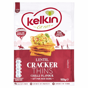 Kelkin Gluten Free Lentil Chilli Flavour Cracker Thins 100g Image