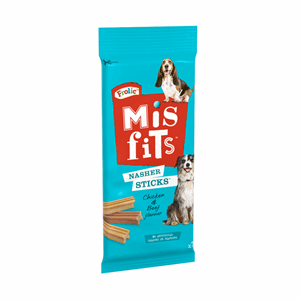 Misfits Nasher Sticks Adult Medium Dog Treats with Chicken and Beef 175g Image