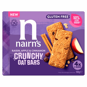 Nairns Gluten Free Raisin & Apple Oats Bars 4x40g Image