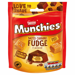 Nestle Munchies Salted Caramel Fudge Milk Chocolate Sharing Bag 97g Image