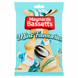 Maynards Bassetts Mint Favourites Sweets Bag 192g Image