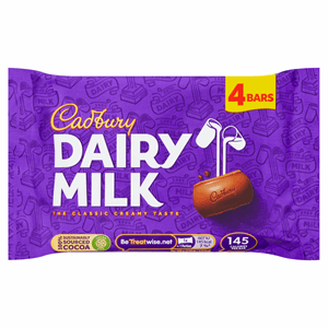 Cadbury Dairy Milk Chocolate Bar 4 Pack 108.8g Image