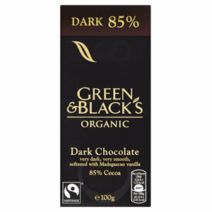 Green & Black's Organic 85% Dark Chocolate Bar 100g Image