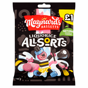Maynards Bassetts Liquorice Allsorts Sweets Bag 165g Image