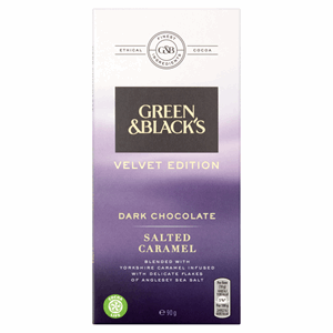 Green & Black's Dark Salted Caramel Chocolate Bar 90g Image